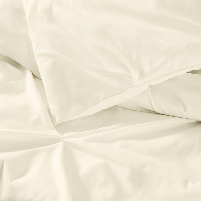 Truly Soft Pinch Pleat Solid 3 Piece Duvet Set