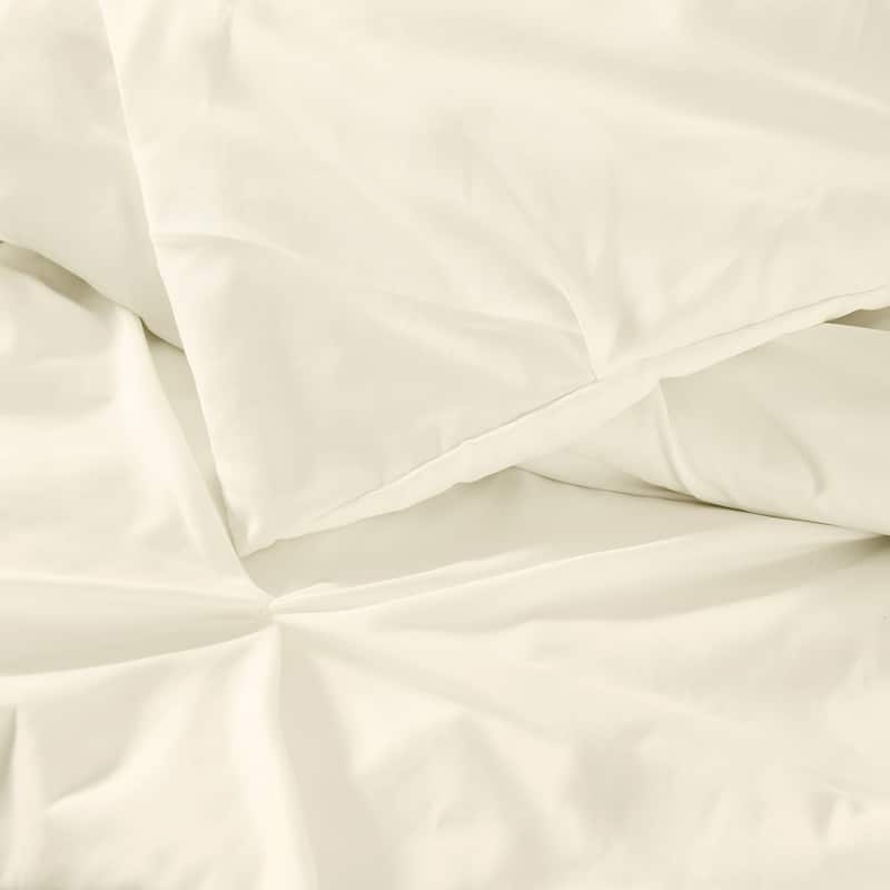 Truly Soft Pinch Pleat Solid 3-piece Microfiber Comforter Set