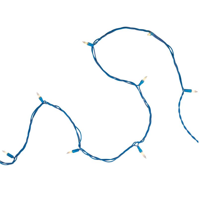 Mini Christmas Commercial Light Set - Clear - 60' Blue Wire - 100ct