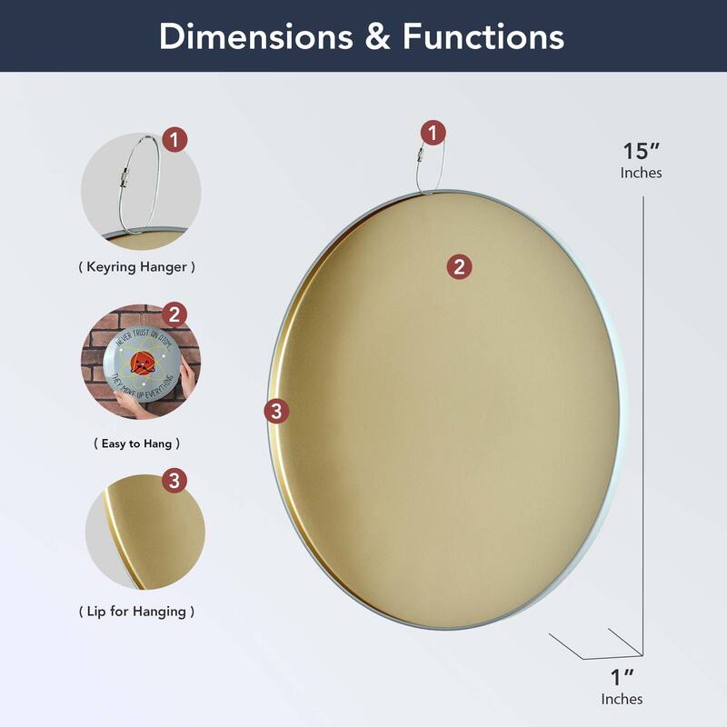 American Art Decor Round Dome Metal Sign - 15" x 15"