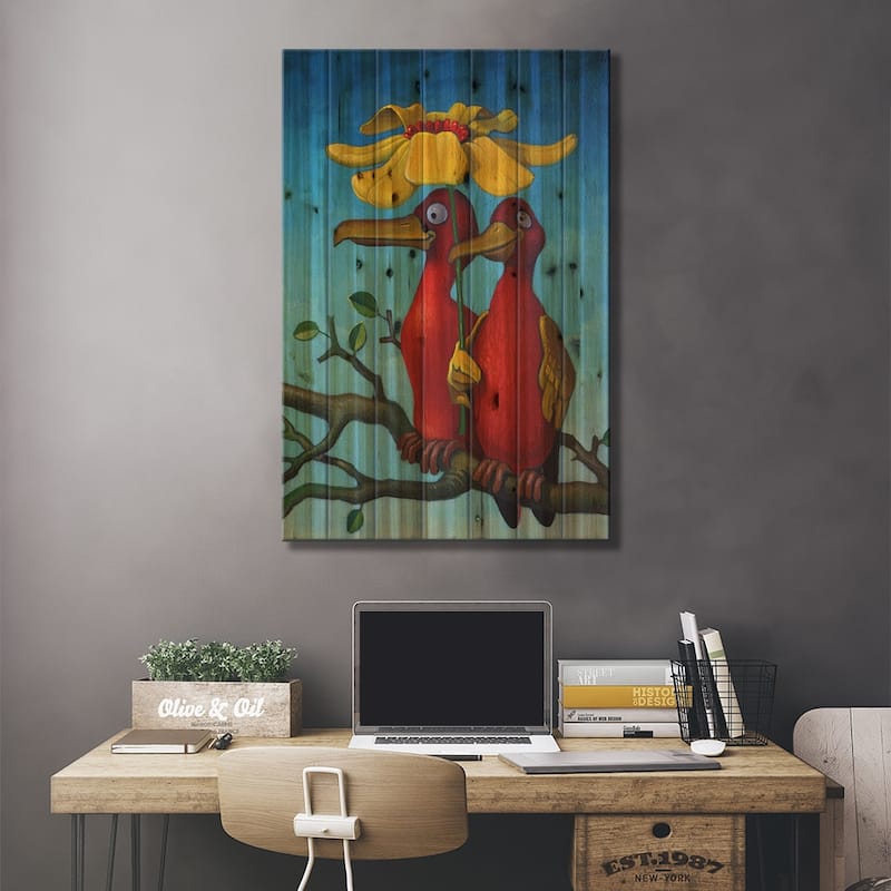 Under Mother's Parasol Print On Wood by Frank Warmerdam - Multi-Color