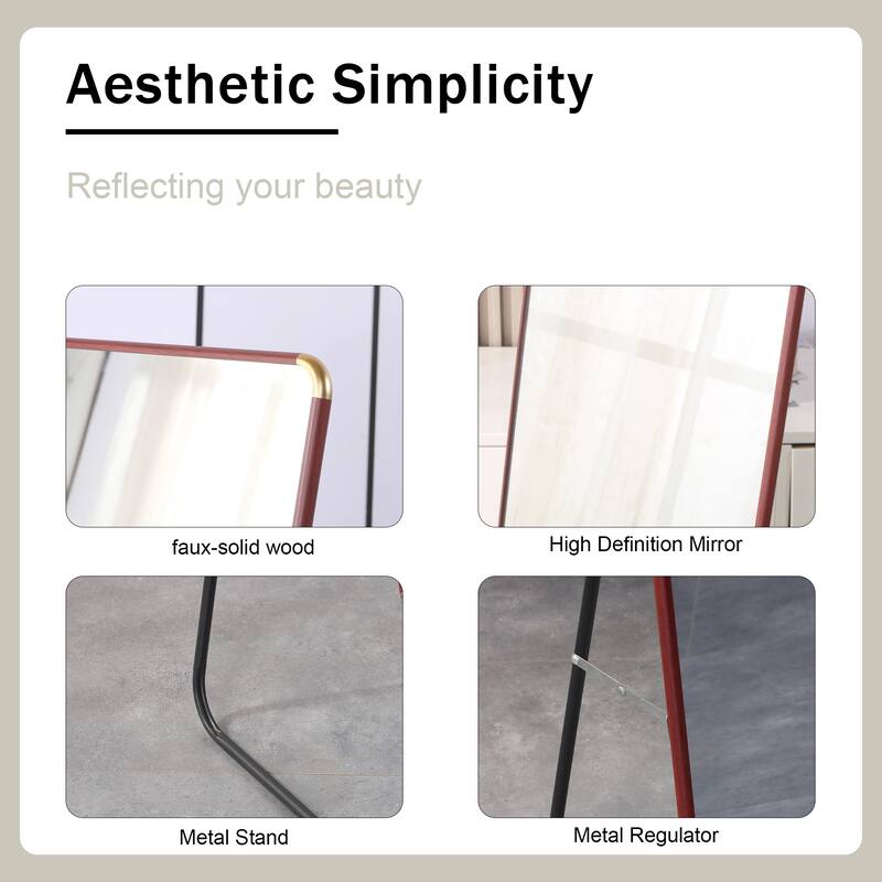 The 4th Generation Floor Standing Full-Length Mirror. Wall Mirror,Bathroom Makeup Mirror,Wall Mounted. 60 "* 16.5" - N/A