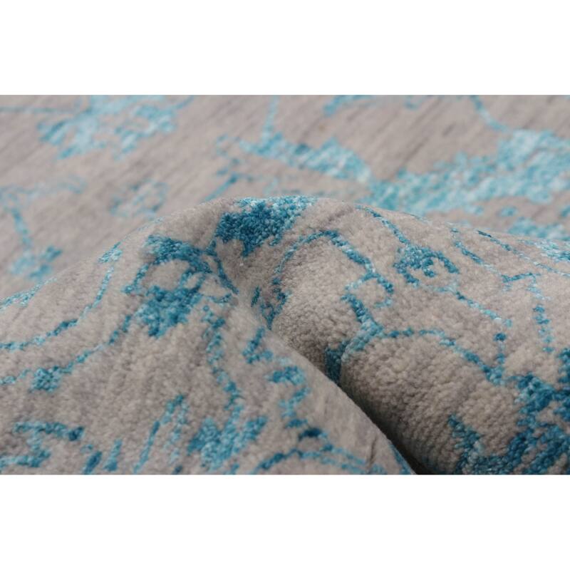ECARPETGALLERY Hand-knotted Heritage Light Grey Silk, Wool Rug - 6' 1" x 8' 11"