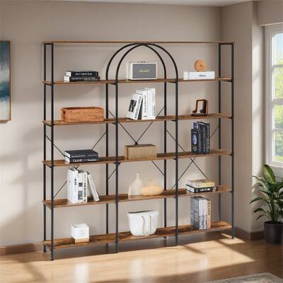 Bookcase Home Office Open Bookshelf,Vintage Industrial Style Shelf