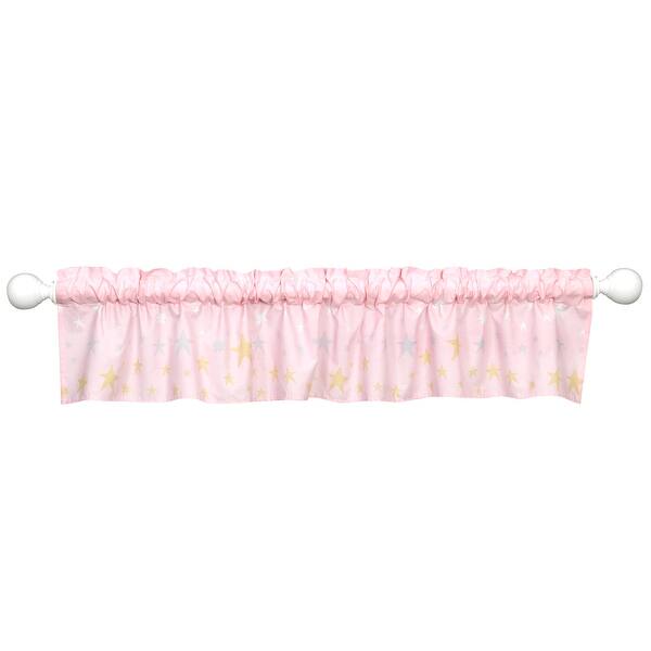 slide 2 of 4, Bedtime Originals Rainbow Unicorn Pink/Gold Stars Window Valance