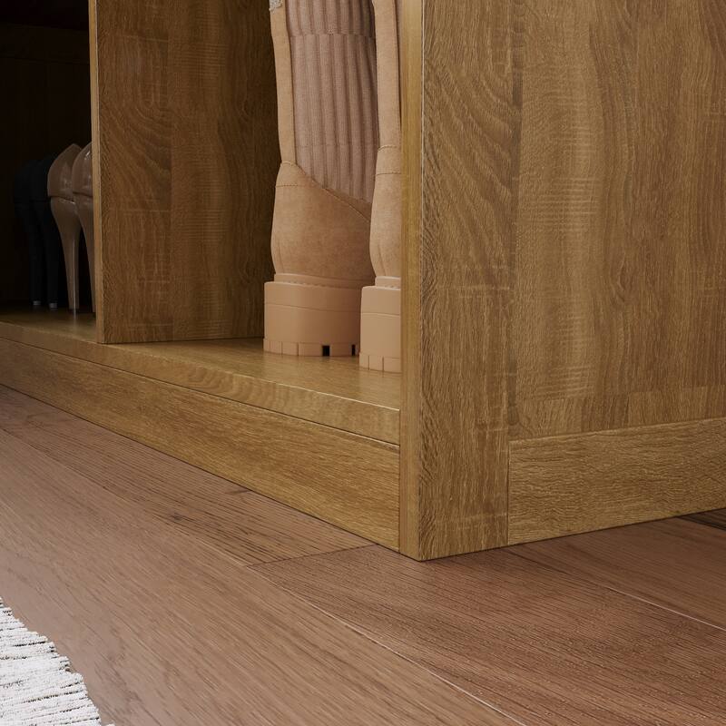 L-Shaped Entryway Bench with Open Shoe Storage, Corner Mudroom Organizer Seating, Wooden Hallway Storage Bench