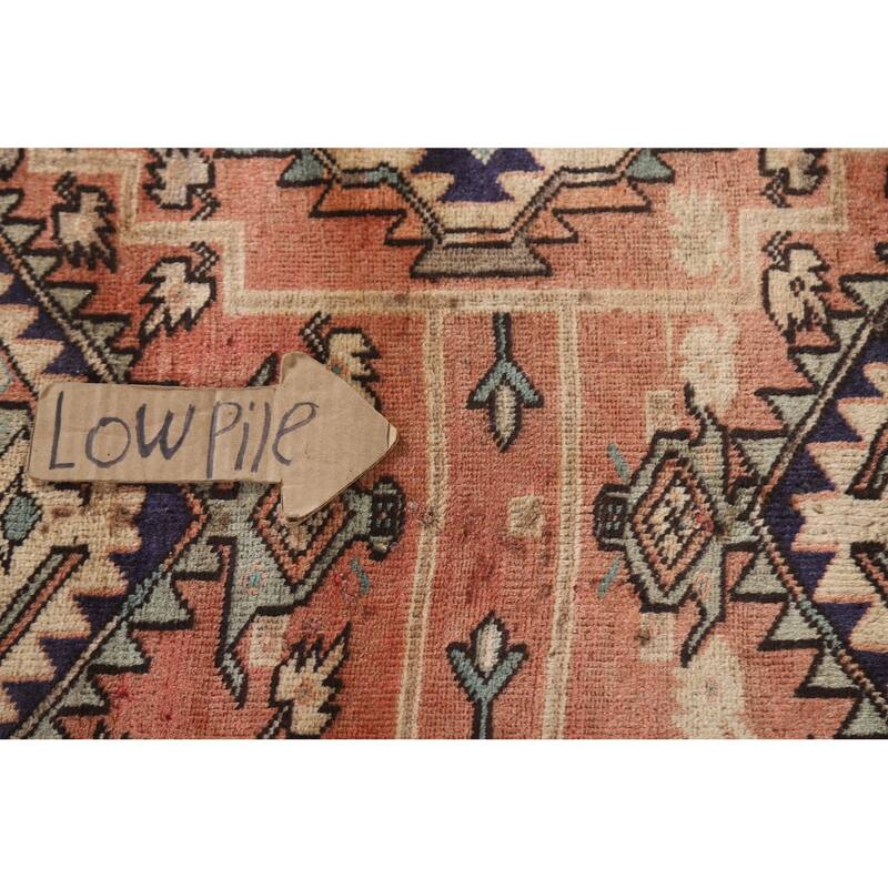 Geometric Ardebil Persian Vintage Area Rug Hand-knotted Wool Carpet - 4'9"x 10'0"