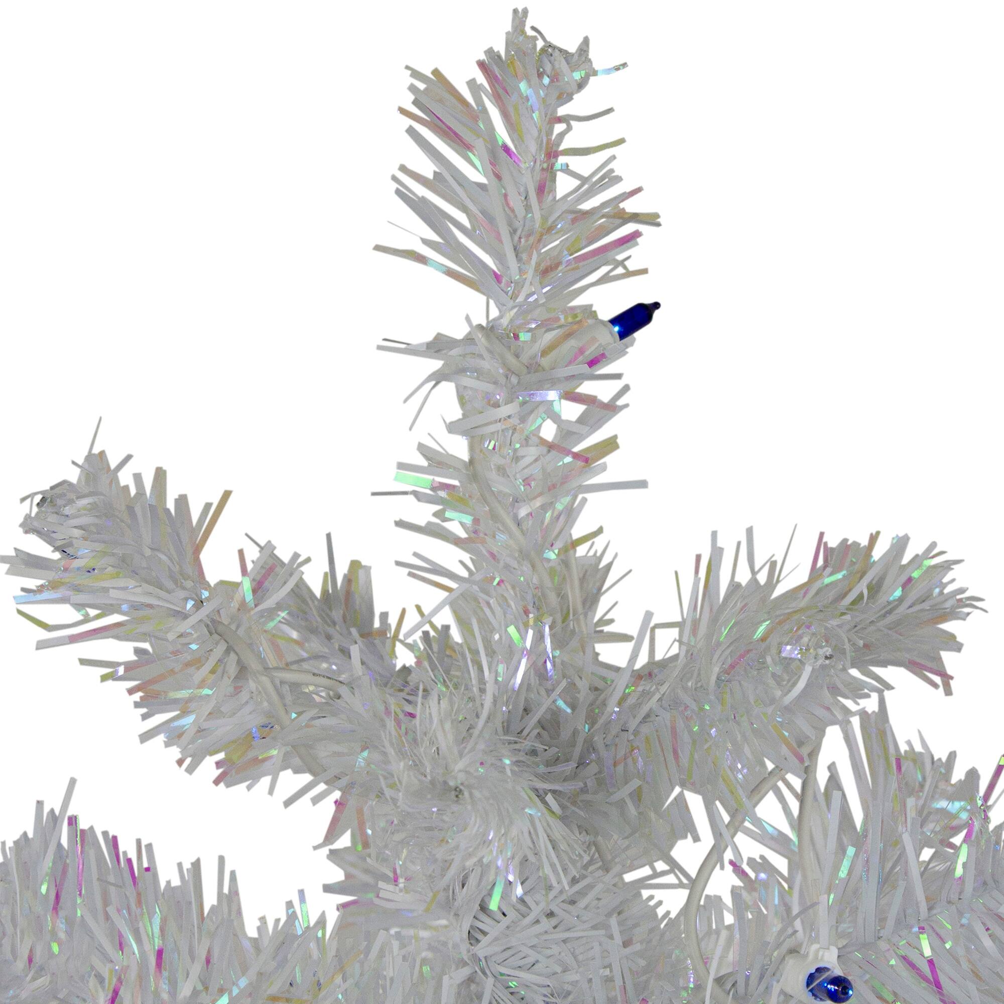 3' PreLit White Medium Pine Artificial Christmas Tree Blue Lights