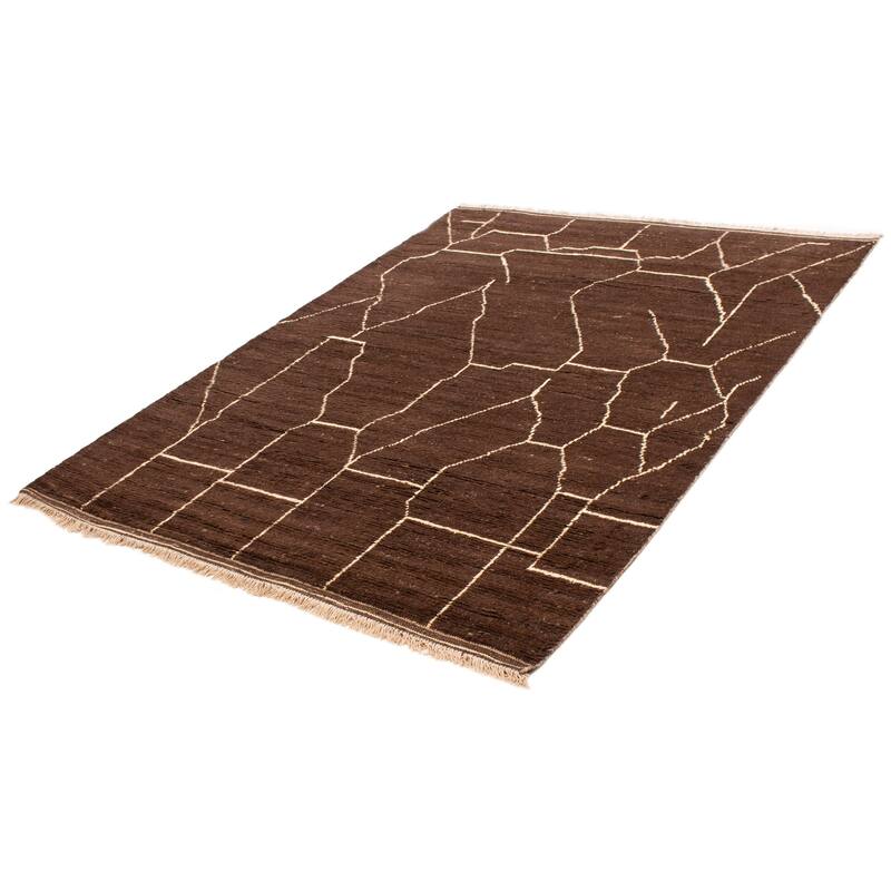 ECARPETGALLERY Hand-knotted Pak Finest Marrakesh Brown Wool Rug - 8'1 x 10'6