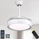 preview thumbnail 40 of 71, Bella Depot 36" Modern Retractable Ceiling Fan with Dimmable Led Light, Remote and APP Control 6-Speed Reversible DC Motor