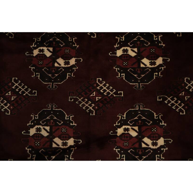 Hand Knotted Oriental 100% Wool Carpet Traditional All-Over Red Turkoman Area Rug - 12' 3'' X 9' 0''