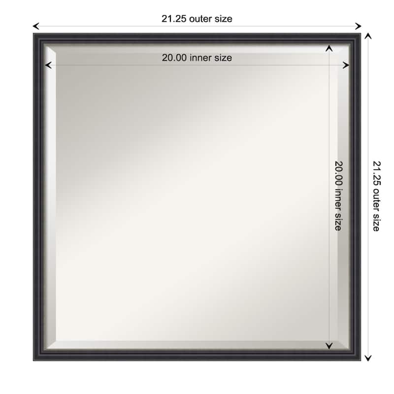 Stylish Black Narrow Beveled Wood Framed Wall Mirror - Stylish Black Narrow - Glass Size 20x20