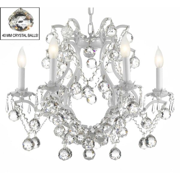 Swarovski Elements Crystal Trimmed White Wrought Iron Lighting Swarovski Elements Crystal Trimmed White Wrought Iron Lighting With Faceted