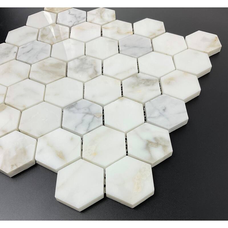 2" Hexagon Natural Marble Mosaic Tiles