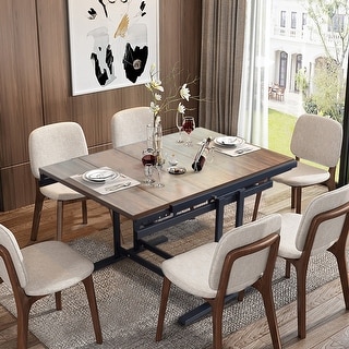 Dining table Multifunctional solid wood folding conversion table ...