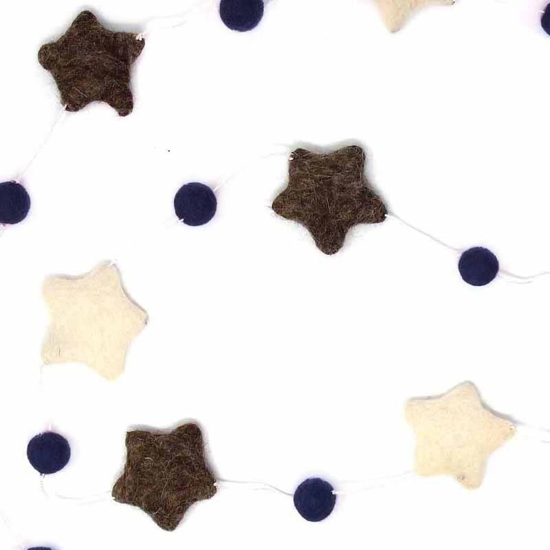 Stars Garland Baby Nursery Room Decor, Grey/Blue