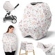 preview thumbnail 1 of 4, Pink Watercolor Floral Girl 5 in 1 Baby Car Seat and Nursing Cover Pink Grey White Boho Bohemian Shabby Chic Flower Farmhouse