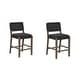 preview thumbnail 37 of 58, Nathan James Cohen Faux Leather Counter or Bar Height Stool, Solid Wood Frame with Footrest and Woven Leather Back