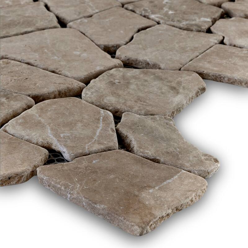 Full Eclectic 18 in. x 18 in. Marble Tumbled Wall and Floor Tile