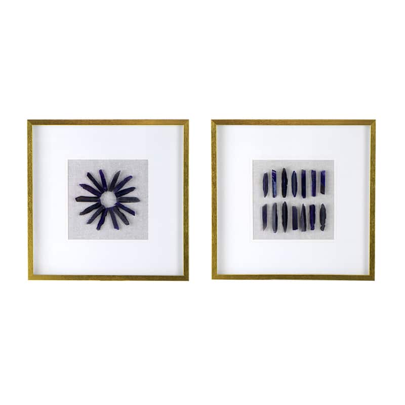 Grace Purple Agate Shadow Boxes Wall Art(Set of 2)