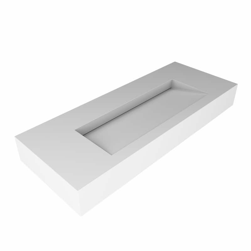 Pyramid Solid Surface Wall-Mounted Bathroom Sink