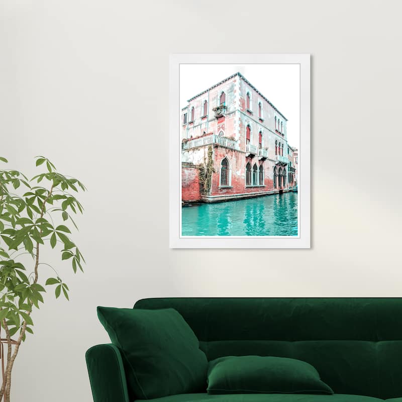 Wynwood Studio Prints Architecture and Buildings Venezia I Blue and Turquoise Modern & Contemporary Wall Art Canvas Print - White
