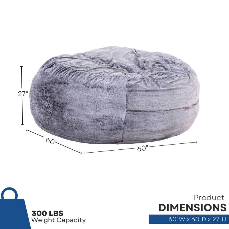 Sealy® Bala Faux Fur Corduroy 5ft Foam Bean Bag Lounger