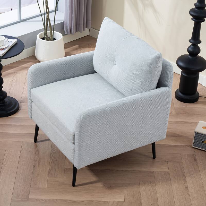 Chenille Armchair, 28" W Single Sofa Chair for Living Room & Bedroom, Modern Lounge Chair Upholstered Reading Chair