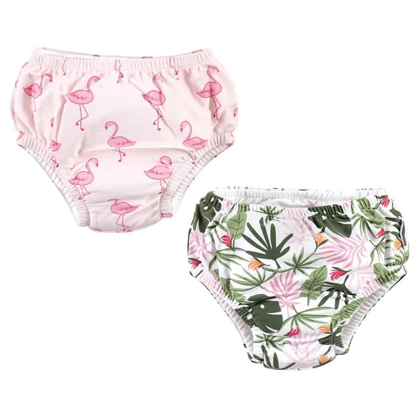 slide 1 of 1, Hudson Baby Infant Girl Swim Diapers, Flamingo Tropical 12-18 Months - Flamingo Tropical