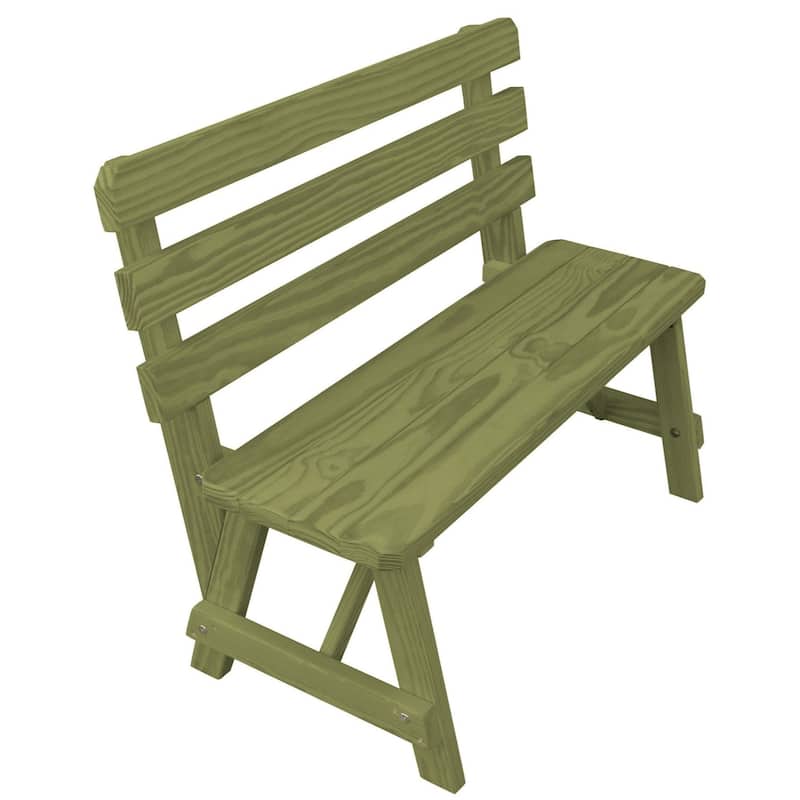 Pine 4' Traditional Backed Bench
