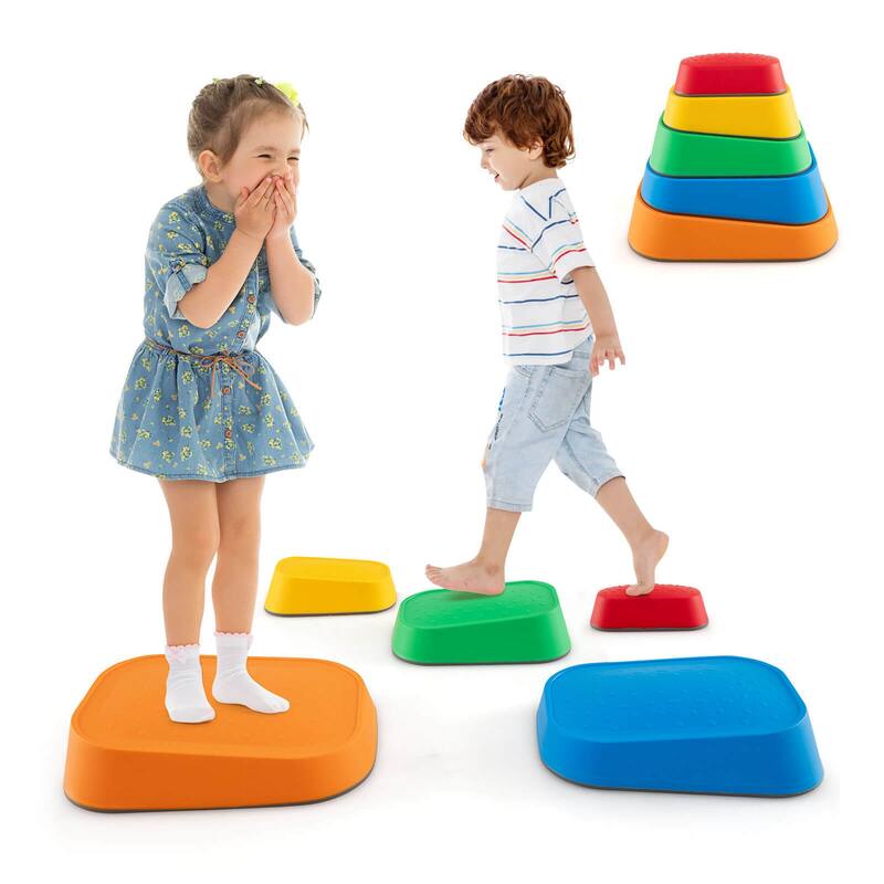 Costway 5 Pcs Balance Stepping Stones for Kids with Non-Slip Surface - See Details