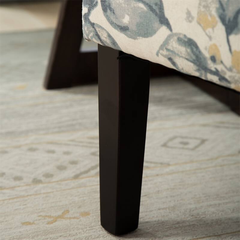 Armless Fabric Accent Chair with Sturdy Wood Frame
