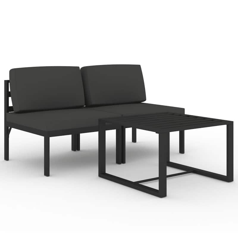 vidaXL Patio Furniture Set Outdoor Sectional Sofa Set Aluminum Anthracite