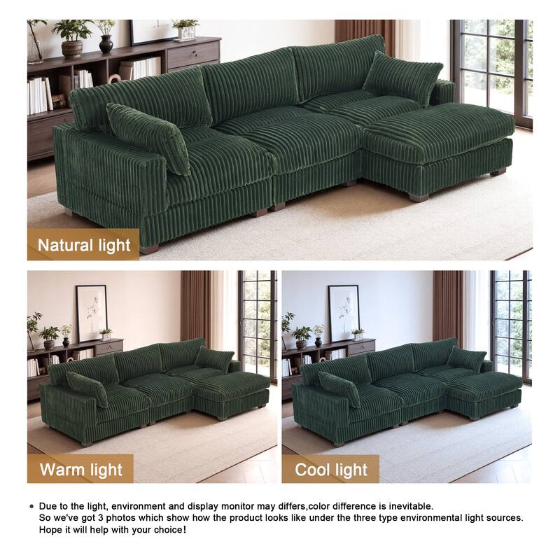 Oversized Plush Modular Sectional Sofa Set L Shaped Couch