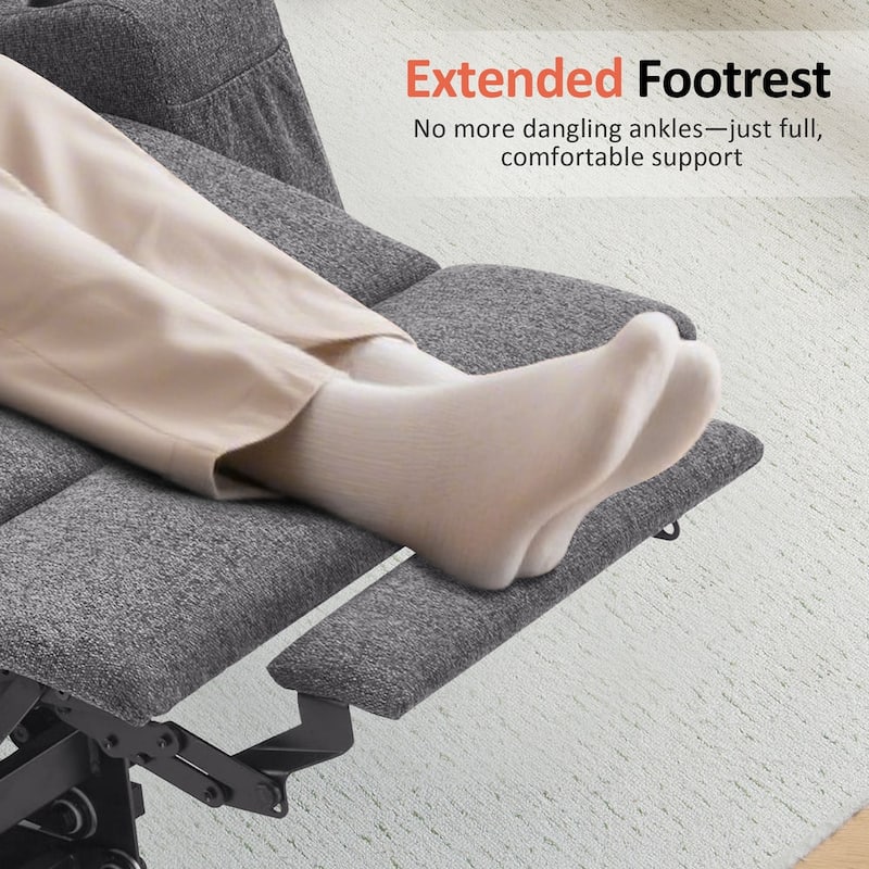 MCombo Large Power Lift Recliner Chair with Massage, Cup Holders, Extended Footrest, Fabric 7516