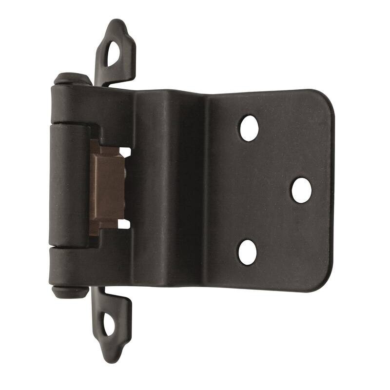3/8in (10 mm) Inset Self-Closing, Face Mount Flat Black Hinge - 1 Pair - 2.75