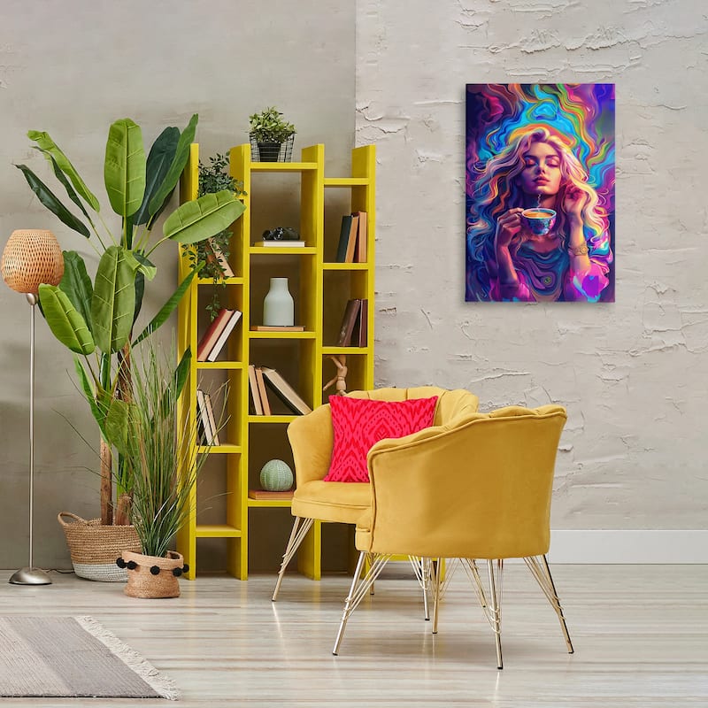Stupell Spiritual Woman Sipping Tea Canvas Wall Art Design By Spirit of the Rainbow
