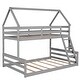 preview thumbnail 14 of 29, Twin over Full House Bunk Bed with Ladder, Convertible to Two Beds, Grey