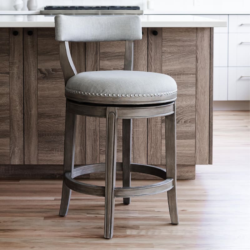Maven Lane Alexander Swivel Kitchen Stool - Reclaimed Oak - Counter Height