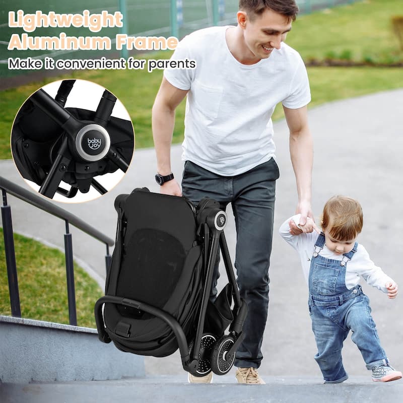 Babyjoy Baby Stroller Foldable Infant Pram Stroller with Reclining - See Details