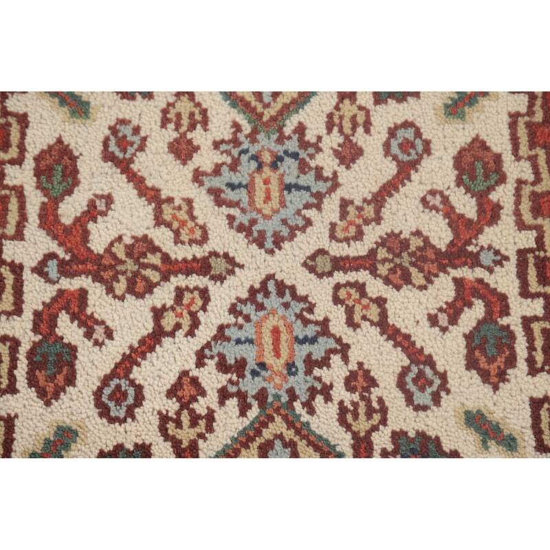 Geometric Heriz Serapi Runner Rug Hand-Knotted Wool Carpet - 2'6"x 7'11"