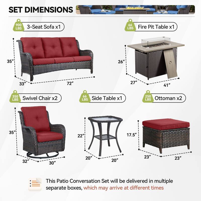 Fire Pit Table with Patio Glider Chairs Sofa Chairs Table