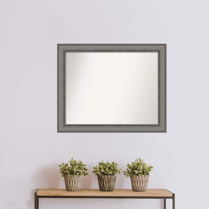 Burnished Concrete Non-Beveled Wood Framed Wall Mirror - Burnished Concrete