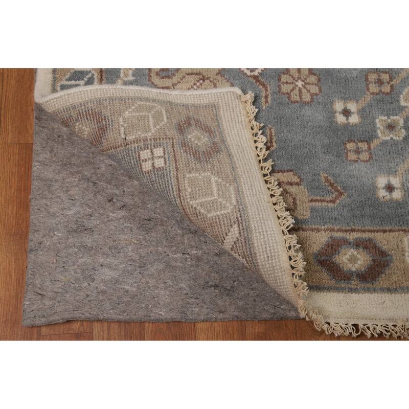 Ivory Oushak Indian Large Rug Hand-Knotted Wool Carpet - 10'0" x 14'1"
