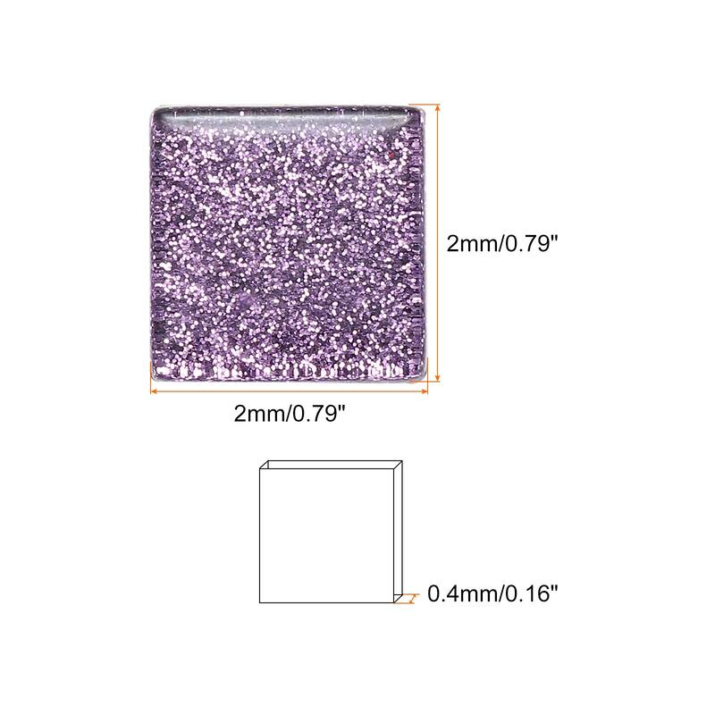 Mosaic Tiles, Glass Tiles 2 x 2cm for DIY Crafts, 50pcs 200g - Purple