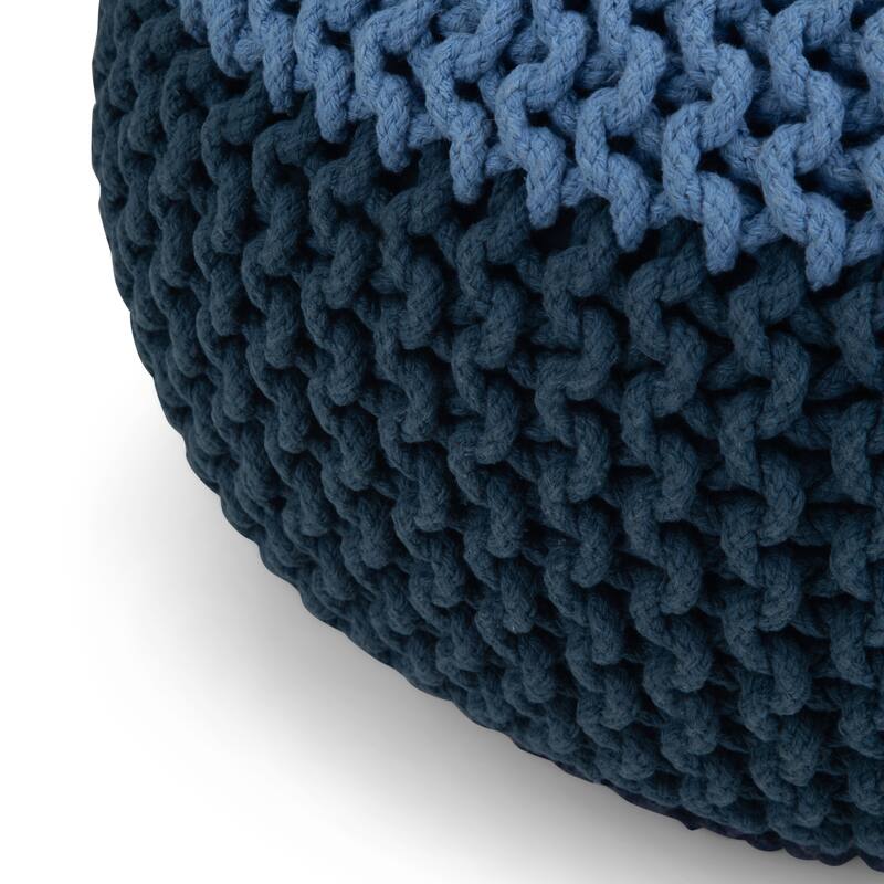WYNDENHALL Rigby Boho Round Hand Knit Pouf