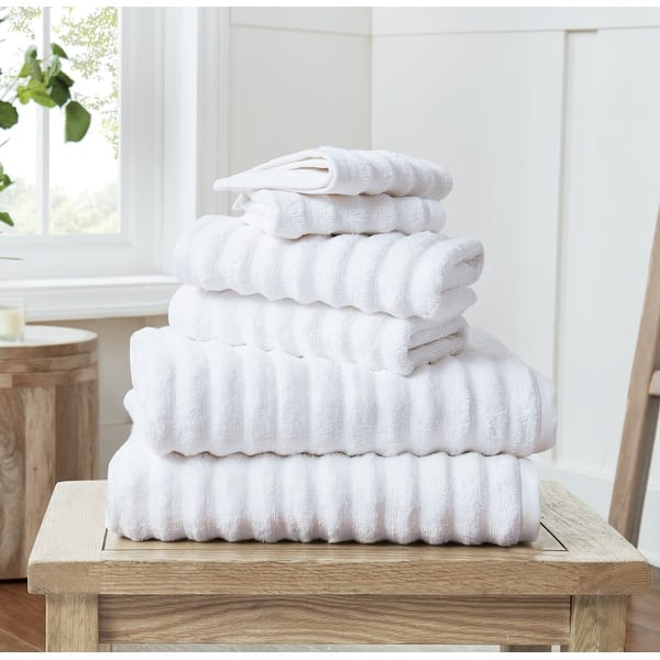 Christian Siriano NY Textured Zero Twist 6 Piece Towel Set - White
