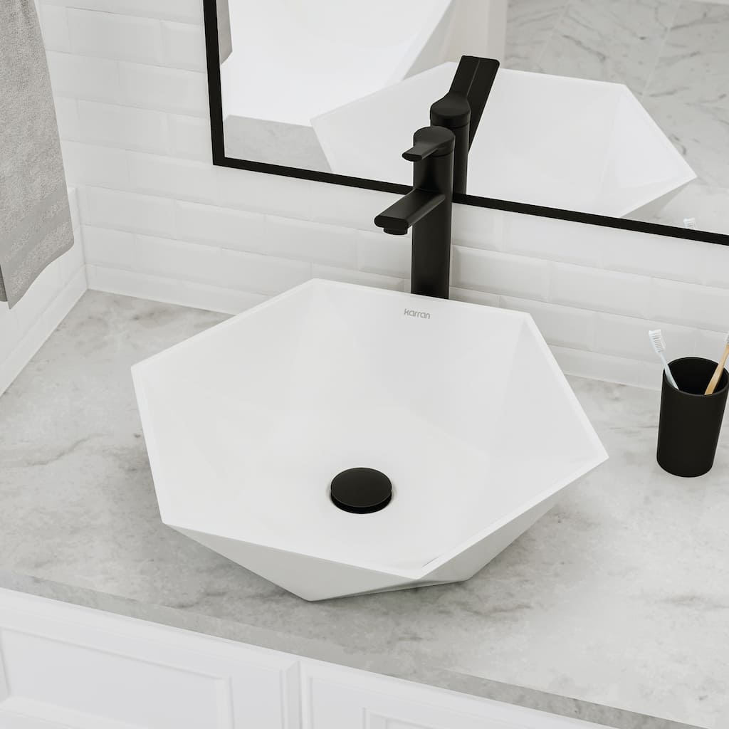 Karran Valera 19" Vitreous China Vessel Bathroom Sink in White