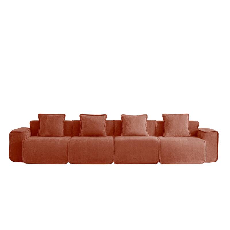 GDFStudio - Modular 4-Seater 138.58" Boneless Velvet Sofa
