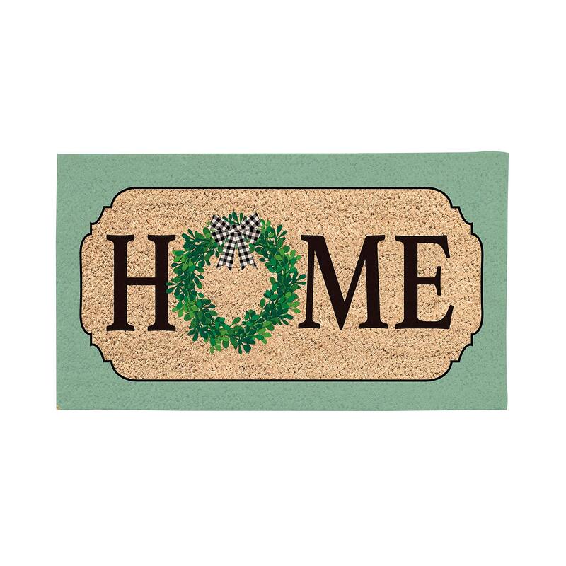 28 in. x 16 in. Farmhouse Home Wreath Coir Mat